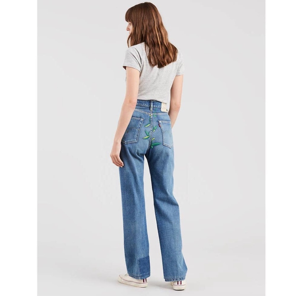 Premium Vintage Levi's 1950's 701 Embroidered Jeans With Patchwork Sz.26